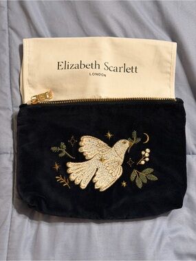 Elizabeth Scarlett dove of peace velvet pouch
